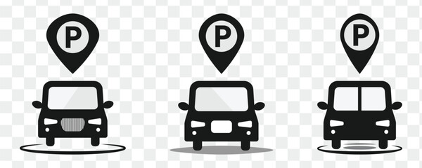 Vector illustration of a street road sign indicating a parking area