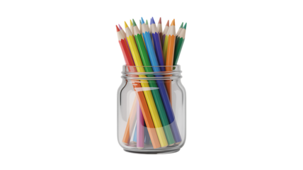 Colored pencils on jar collection