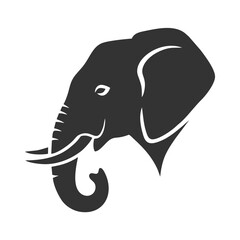 Cute cartoon elephant vector illustration in gray style