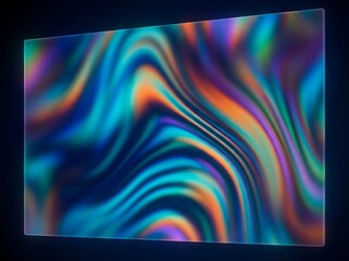 Vibrant Abstract Swirls of Psychedelic Colors with a Smooth Texture Displayed on a Transparent Surface