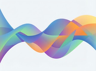 Dynamic abstract wave design with a vibrant spectrum of blending colors and fluid flowing lines on a bright background, perfect for modern digital art and elegant visuals