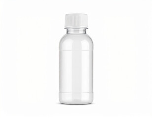 Small plastic bottle mock up isolated on white background