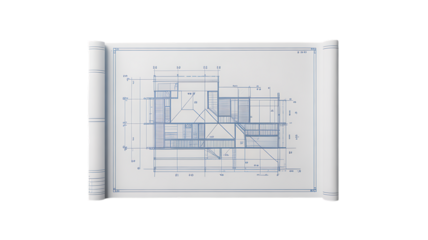 House concept on blueprint paper background design ideas inspiration