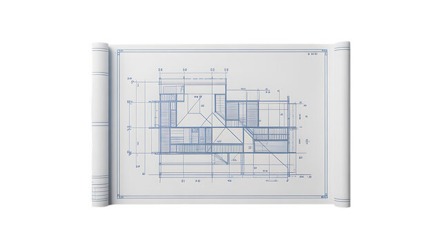 House concept on blueprint paper background design ideas inspiration