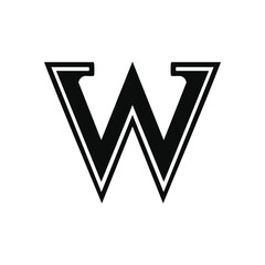 Elegant modern letter W logo with bold lines