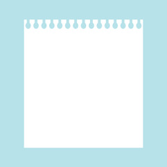 Illustration of white notebook binder paper  for school, work, office, journal.
