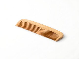 A simple wooden comb with fine teeth, perfect for grooming and styling hair with a natural touch