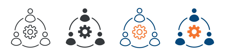 Teamwork Icon Set Multiple Style Collection 