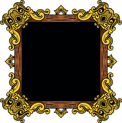 Classic style wooden frame ornament design with a touch of gold carving