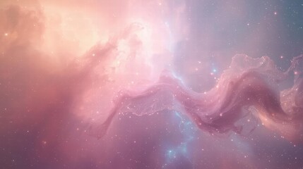 Ethereal Nebula in Pastel Colors with Stars and Cosmic Dust