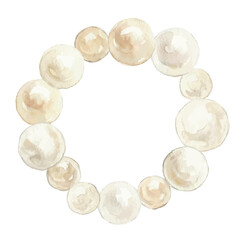 Watercolor-style pearl illustration／真珠