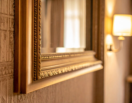 Złota rama lustra vintage 