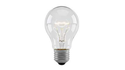 Glowing Light Bulb on White Background
