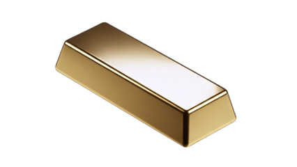 Gold Bar Isolated on White Background