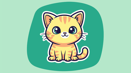 Adorable Big-Eyed Orange Tabby Kitten Mascot