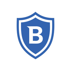 Bold letter B logo inside a shield frame