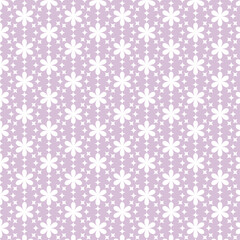 Delicate Flower Pattern in Soft Purple - Floral Geometric Background