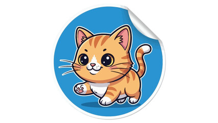 Adorable Big-Eyed Orange Tabby Kitten Mascot