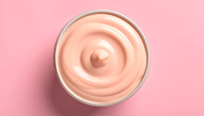 vodka pink sauce smooth orange-pink tone, creamy texture, top-down food presentation