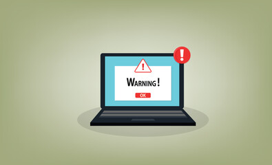 Warning.Spamming attack. Email fraud alert concept. stock illustration
