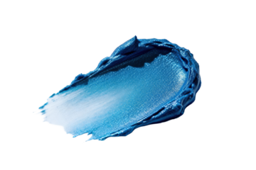 Vibrant blue paint smear with smooth texture and glossy appearance