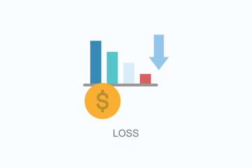 Loss Icon Or Logo Isolated Vector Illustration