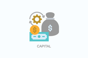Capital Icon Or Logo Isolated Vector Illustration