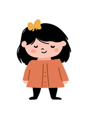 cute little girl character illustration