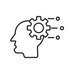 machine learning icon icons outline and Flat Style,transparent background