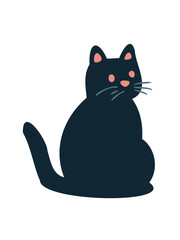 adorable small black kitty artwork