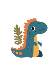 happy cartoon dinosaur with big eyes design