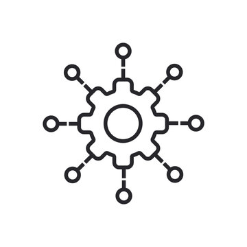 automated system icons outline and Flat Style,transparent background