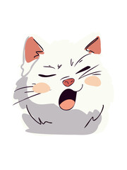 sweet little fluffy cat sitting vector