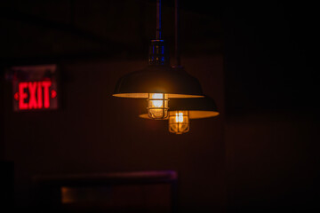 Some moody lights in a bar in Toronto.