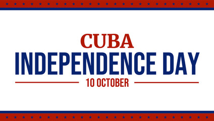 Minimal white background banner for Cuba Independence Day with elegant and patriotic layout