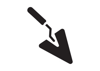 Trowel icon, Trowel Black silhouette vector