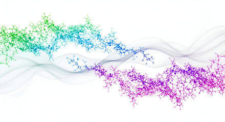 Abstract Rainbow Swirl of Particles and Light Waves.