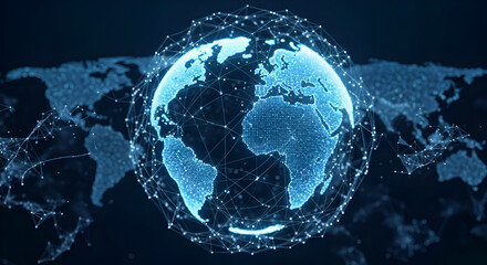 Global Network Connection and Digital Earth Technology.