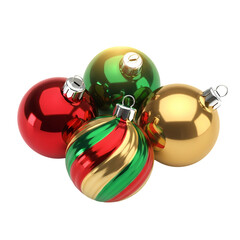 Christmas Baubles - Festive Red, Green & Gold Holiday Decor