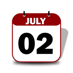 2 July Date Calendar