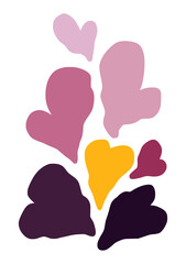 Illustration of a pile of hearts symbolizing loves. Happy romance vector illustration	
