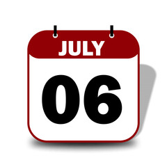 6 July Date Calendar