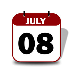 8 July Date Calendar