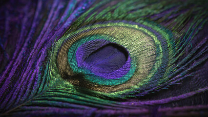 Close-up of Colorful Peacock Feather