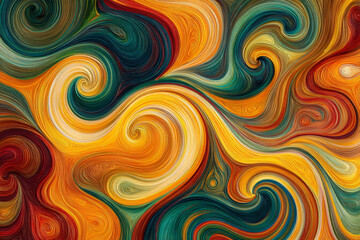 mesmerizing swirling abstract painting with vibrant colors