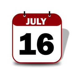 16 July Date Calendar