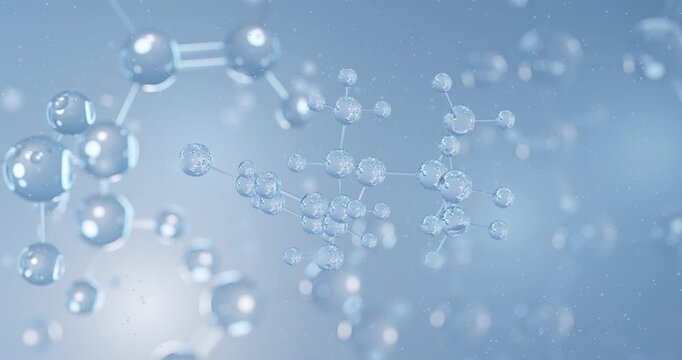 Threohydrobupropion rotating 3D model of topical antidepressant, seamless looped video
