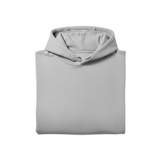 Clean plain gray hoodie folded for modern fashion design mockups and retail display