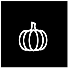 Pumpkin, vegetable icon. Thanksgiving pumpkin vector icon. Agriculture symbol. Vector graphic, not Artificial Intelligence, logo illustration. Replaceable vector design.	