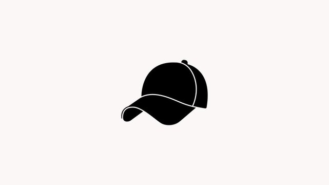 Animated no hat prohibition sign featuring a crossed out cap inside a red circle on a bright background
